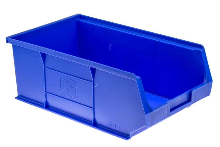 RS PRO PP Storage Bin, 130mm x 205mm, Blue