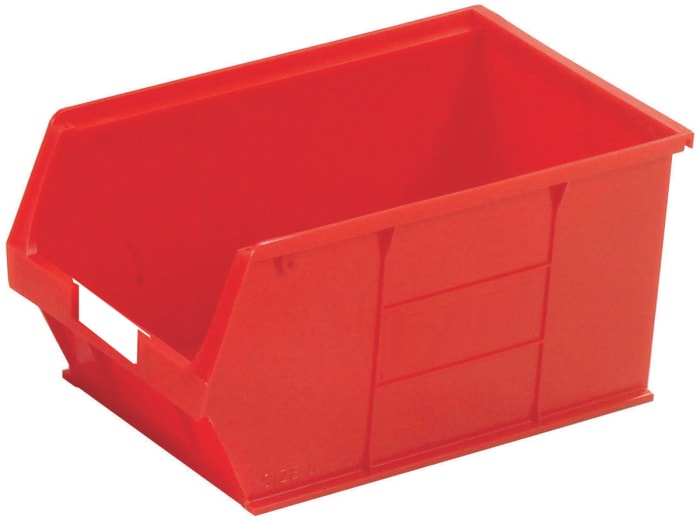 RS PRO PP Storage Bin, 350mm x 205mm x 181mm, Red