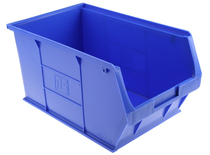 Bac de rangement RS PRO Bleu en PP, 181mm x 205mm x 350mm