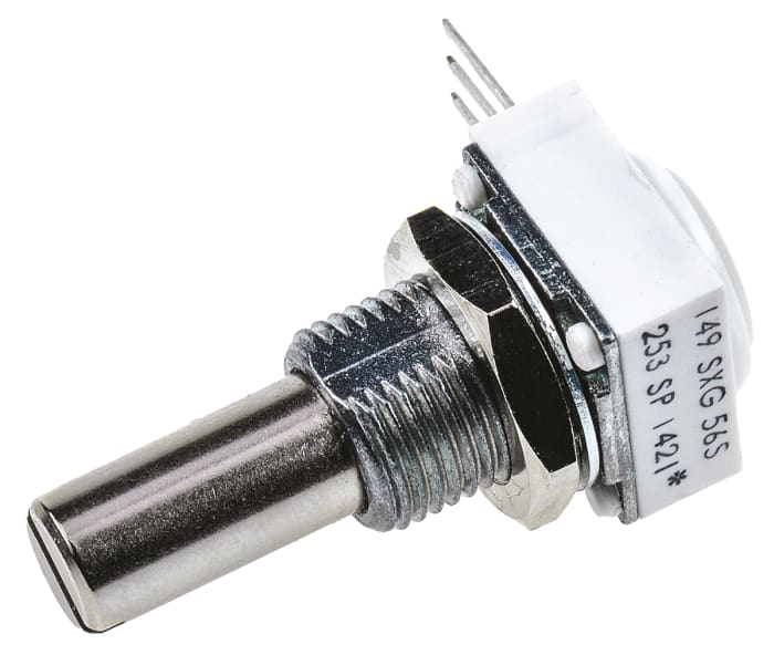 Vishay 149 25kΩ Rotary Potentiometer 1-Gang, Panel Mount (Through Hole), 14910F0GJSX10253KA