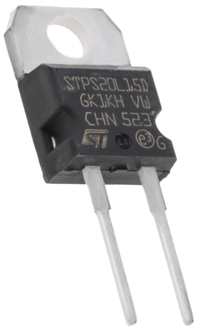 STMicroelectronics 15V 20A, Schottky Diode, 2-Pin TO-220AC STPS20L15D