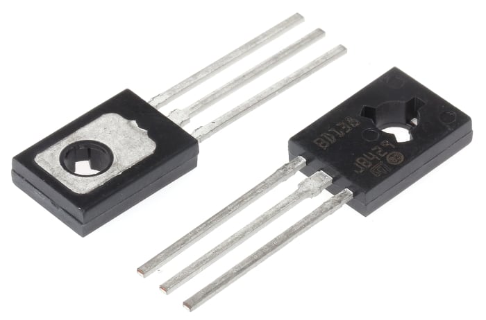 Transistor, BD138, PNP -1,5 A -60 V SOT-32, 3 pines, Simple