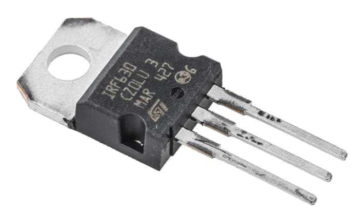 STMicroelectronics IRF630 N-Kanallı Si MOSFET Transistör, 9 A, 200 V, 3-Pinli TO-220