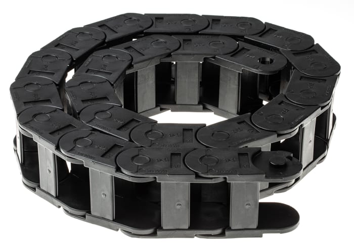 Igus 200, e-chain Black Cable Chain - Flexible Slot, W54 mm x D35mm, L1m, 75 mm Min. Bend Radius, Igumid G