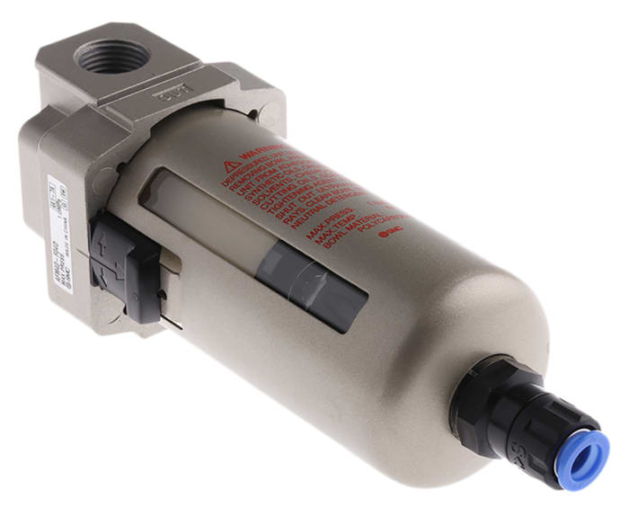 SMC 1100 L/min G 1/2 Pneumatic Separator, 0.3μm filtration, 0.05MPa to 1.5 MPa