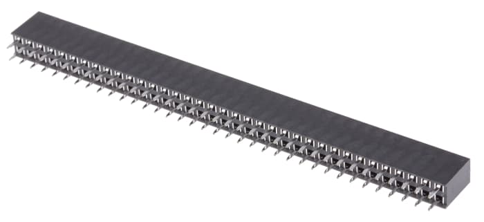 Connecteur femelle pour CI, 72 contacts, 2 rangées, 2.54mm, Traversant, Droit