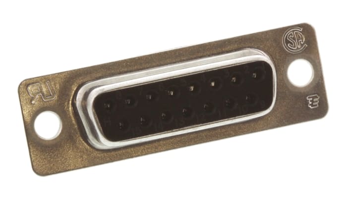 TE Connectivity Amplimite HD-20 15 Way Panel Mount D-sub Connector Socket, 2.77mm Pitch