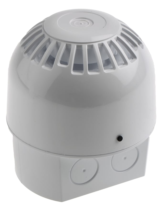 Klaxon Sonos White 32 Tone Electronic Sounder, 9 → 60 V dc, 106dB at 1 Metre, Surface Mount, IP65
