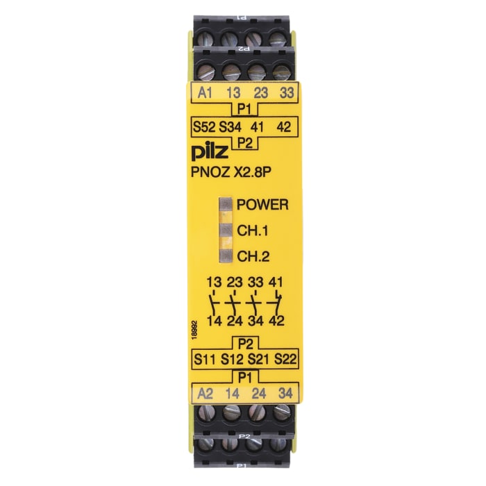 PNOZ X Emniyet Rölesi, 3 Güvenlik Kontağı, 1 Yardımcı Kontak, Tek veya Çift Kanallı, 24 → 240 V ac/dc