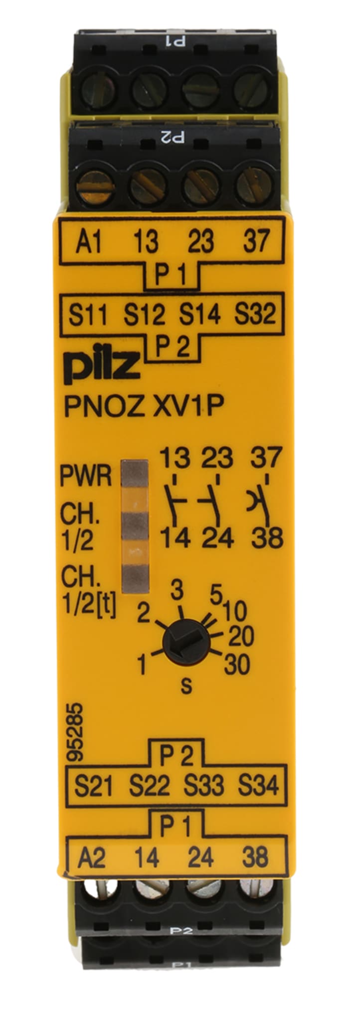 Pilz PNOZ X PNOZ XV1P Safety Relay 24V dc, Single/Dual-Channel 2 Safety Contacts