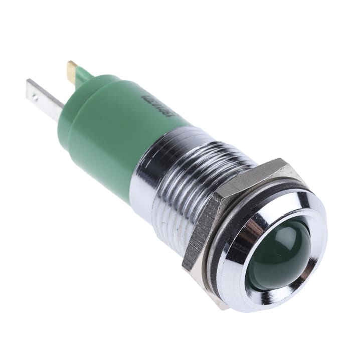 CML Innovative Technologies, Green Panel Mount Indicator, Solder Tab Termination 24V, IP67, 14 mm