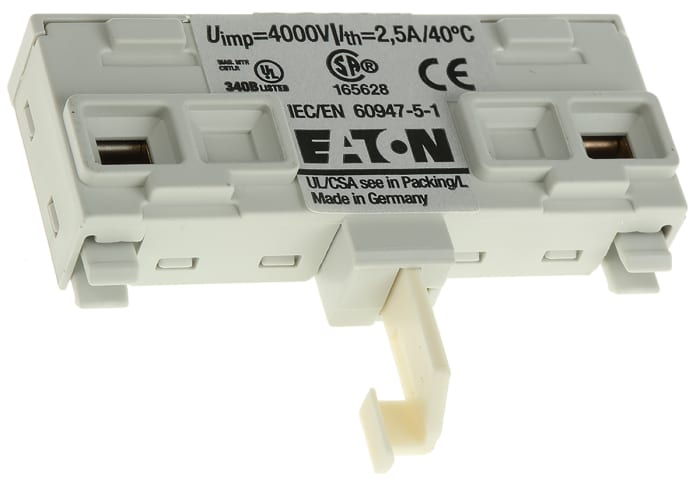 Contacto auxiliar Eaton, montaje: frontal, terminal: roscado, 1 NA, 110 Vdc, 240 Vac, 1 A ac, 2 A dc