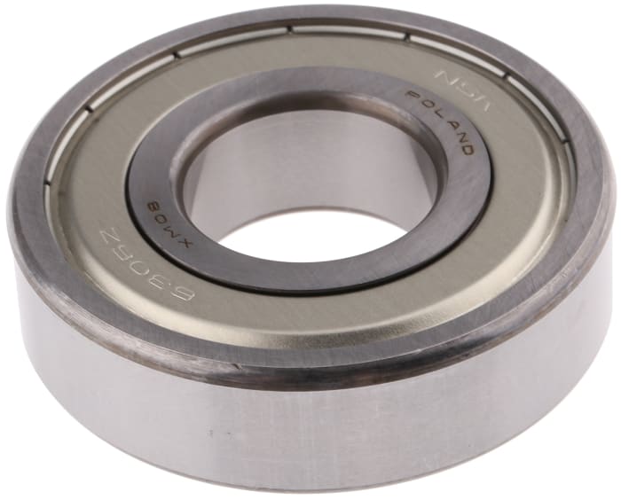 NSK 6306ZZ Single Row Deep Groove Ball Bearing- Both Sides Shielded 30mm I.D, 72mm O.D