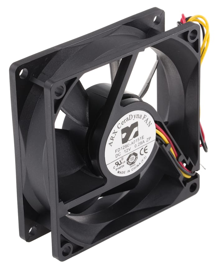 FD1280-A0151E3AL ARX | ARX CeraDyna Series Axial Fan, 12 V dc, DC ...