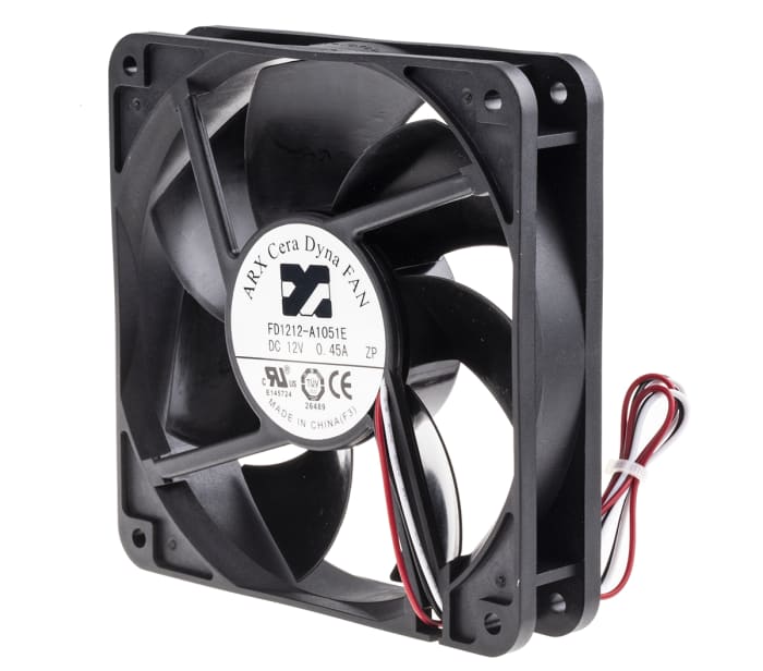 ARX CeraDyna Series Axial Fan, 12 V dc, DC Operation, 180.8m³/h, 5.04W, 420mA Max, 120 x 120 x 25mm