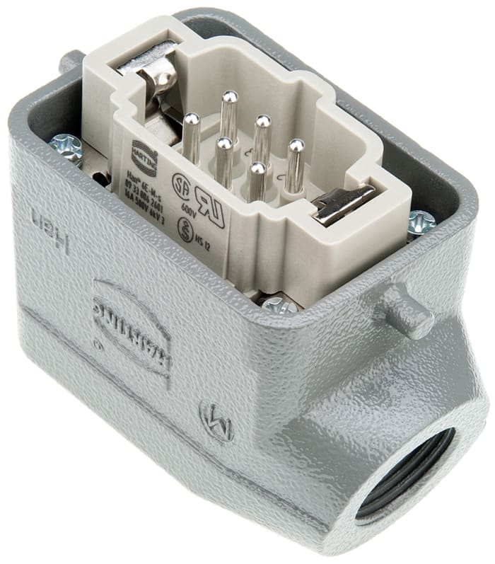 HARTING Connector Set, 6 Way, 16A, Male, Han E, 500 V