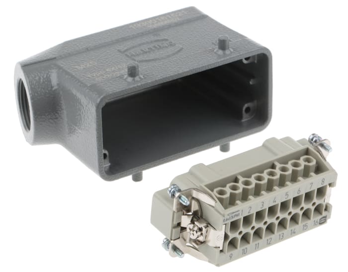 Conector de potencia HARTING Han E Macho de 16 vías, 500 V, 16A, IP65, con rosca M25