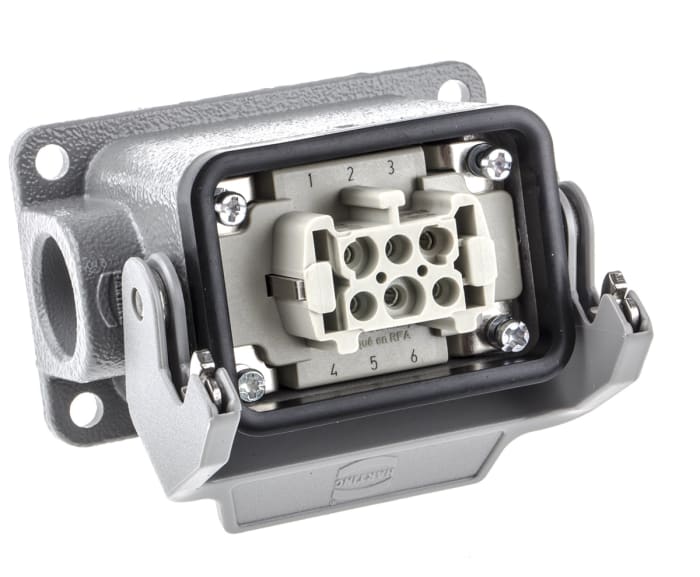 HARTING Connector Set, 6 Way, 16A, Female, Han E, 500 V