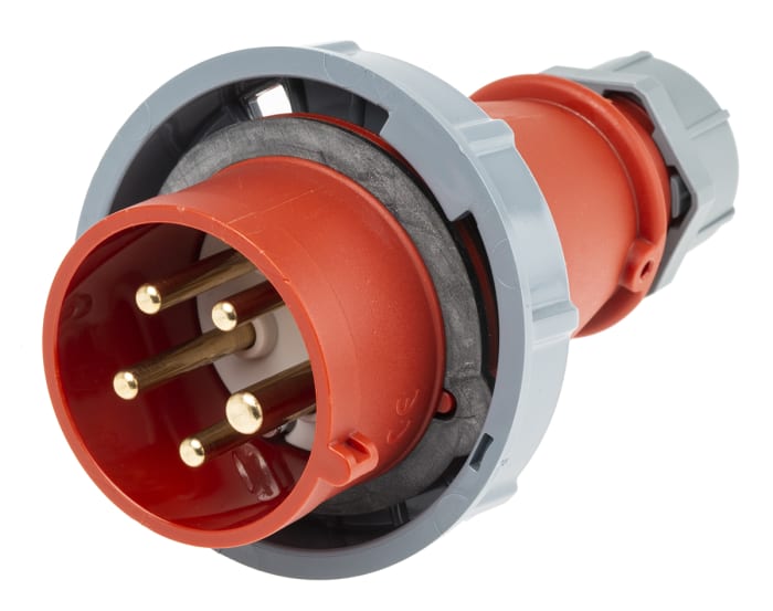 Mennekes Endüstriyel Fiş / Priz, Fiş, 3P+N+E, 415 V, 16A, Kablo Ucuna Monte, Kırmızı, IP67, AM-TOP Serisi