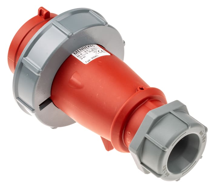 MENNEKES, AM-TOP IP67 Red Cable Mount 3P + N + E Industrial Power Plug, Rated At 32A, 400 V