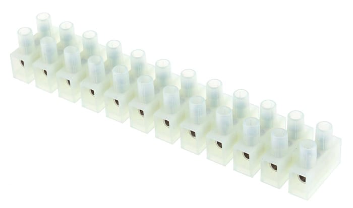 RS PRO Klemens, Naylon, 12 Kontaklı/Portlu, Karta Monte (Bacaklı Montaj), Vidalı, Tel Boyu: 4 mm², 400 V