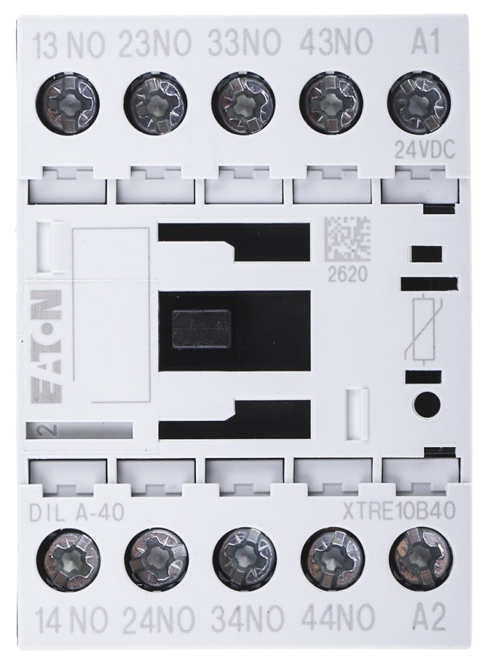 Contacteur Eaton, 4 pôles , 4 N/O, 4 A, 24 V c.c.