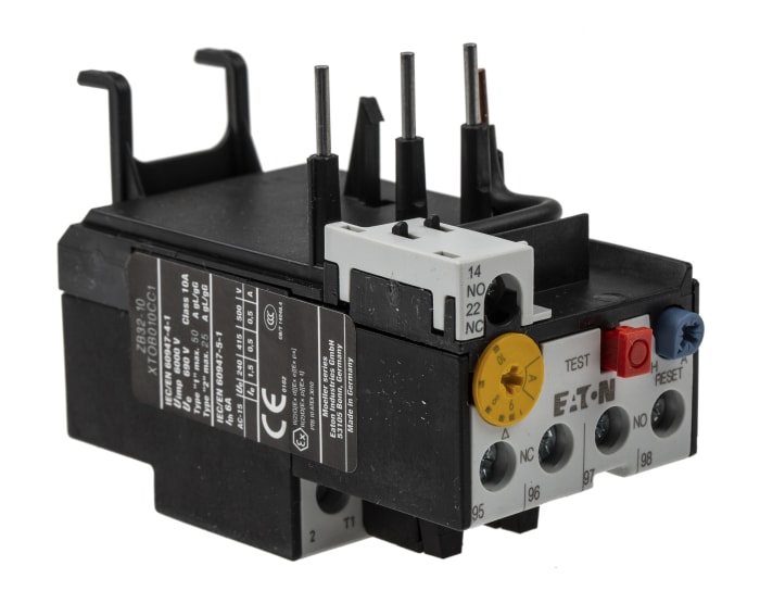 Eaton Overload Relay 1NO + 1NC, 6 → 10 A F.L.C, 10 A Contact Rating, 6 W, 500 Vac