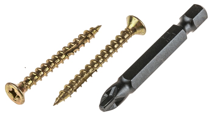 ULTI-MATE Pozisquare Countersunk Steel Wood Screw, Yellow Passivated, Zinc Plated, 4mm Thread, 40mm Length
