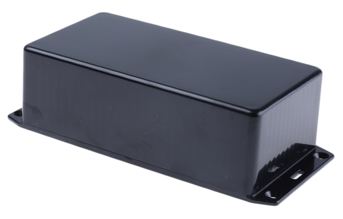 Hammond 1591 Series Black Flame Retardant ABS Enclosure, IP54, Flanged, Black Lid, 150 x 80 x 46mm