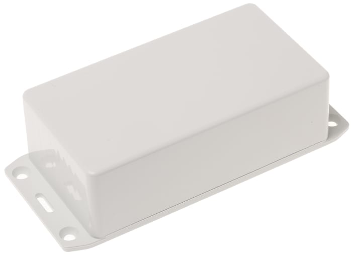 Hammond 1591 Series Grey Flame Retardant ABS Enclosure, IP54, Flanged, Grey Lid, 120 x 65 x 36mm
