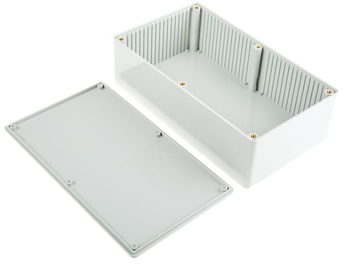 Hammond 1591 Series Grey Flame Retardant ABS Enclosure, IP54, Grey Lid, 191 x 110 x 61mm