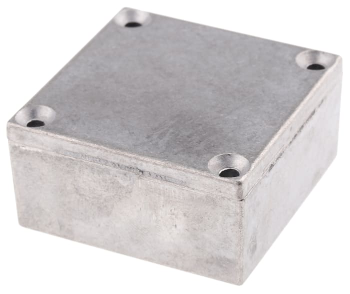 Boîtier Hammond Shallow Lid - Thin Wall en Fonte d'aluminium, 50 x 50 x 25mm, Naturel IP54