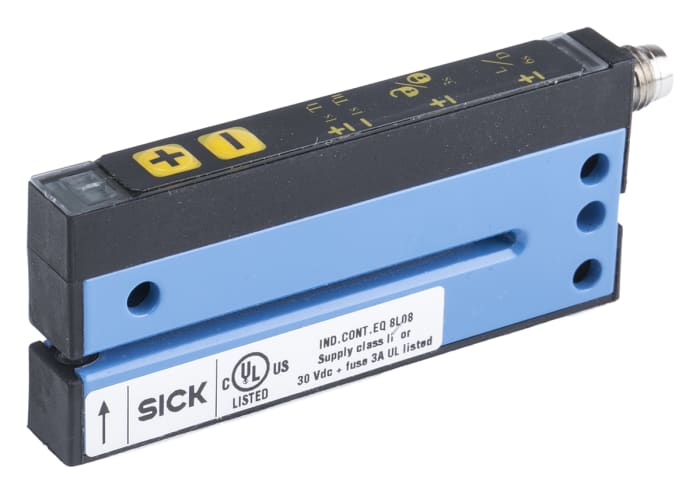 Fotocélula de horquilla SICK, Sistema Barrera de Luz, alcance 2 mm, salida PNP, Conector de M8 4 clavijas, IP65
