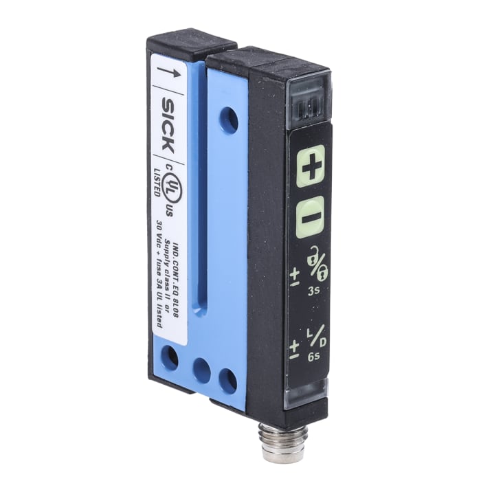 Fotoelektrický snímač, řada: WF 2 mm Infračervený rozvětvený M8 4 pinový konektor, výstup: NPN, PNP Jednocestný IP65