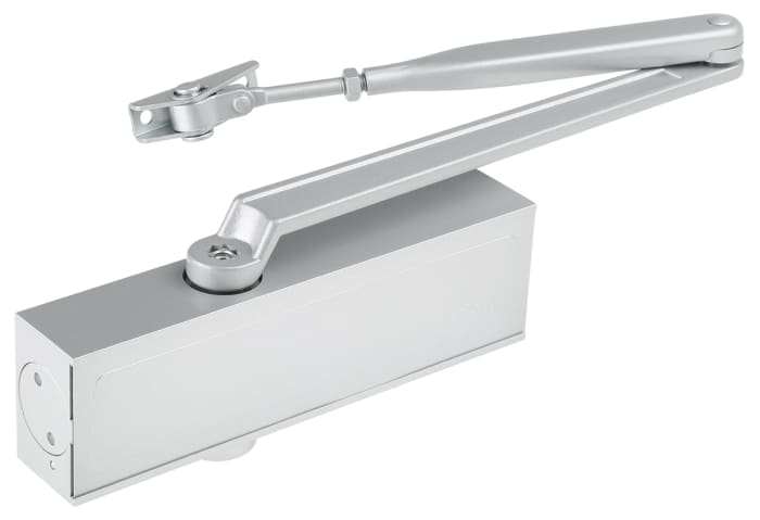 Cierrapuerta Briton color Plata, apto para puertas cortafuegos, para puerta de 80kg, ancho máx. 1100mm