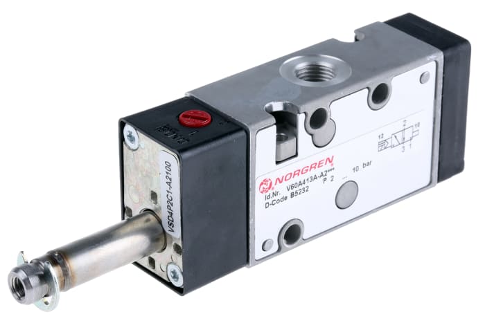 V60a413a A2000 Norgren Norgren 3 2 Pneumatic Solenoid Valve Solenoid Pilot G 1 8 60 Series 494 1090 Rs Components
