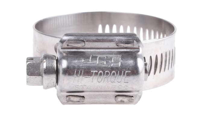 Abrazadera de tornillo sin fin HI-TORQUE de Acero Inoxidable, Ø int. 25 → 45mm, anch. 16mm, accionador hex.