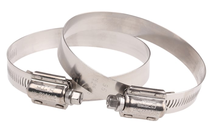 Abrazadera de tornillo sin fin HI-TORQUE de Acero Inoxidable, Ø int. 75 → 95mm, anch. 16mm, accionador hex.