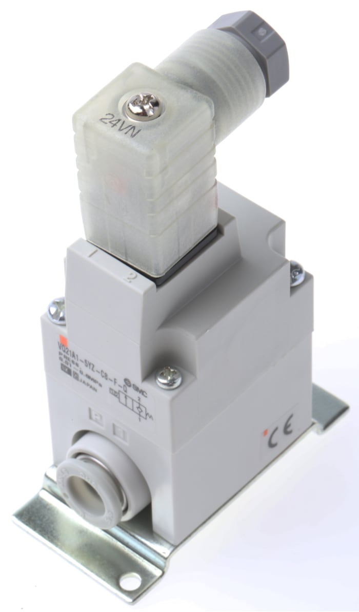 Electrodistributeur pneumatique SMC série VQ20 fonction 2/2, Assistée/Ressort, 24V c.c.
