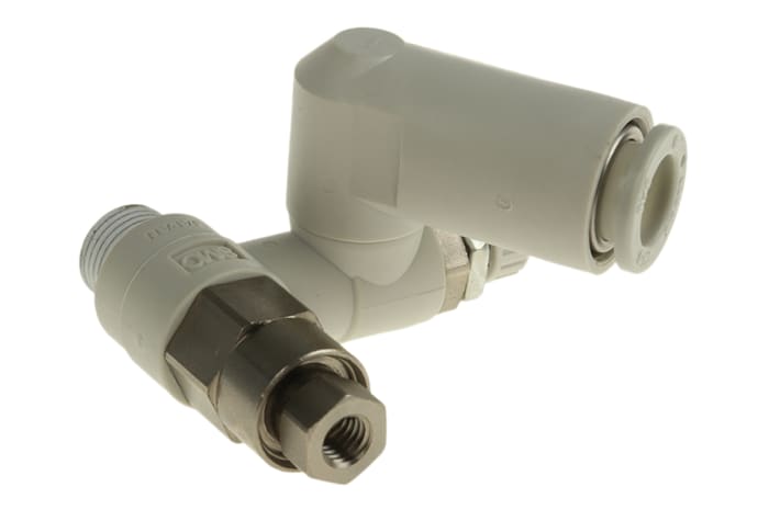 SMC ASP Series Threaded Flow Regulator, R 1/8 Male Inlet Port x 8mm Tube Outlet Port
