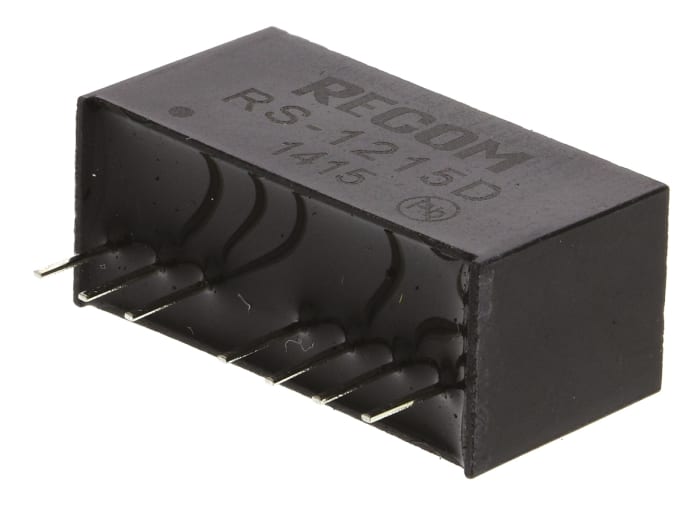 Recom RS DC-DC Converter, ±15V dc/ ±67mA Output, 9 → 18 V dc Input, 2W, Through Hole, +85°C Max Temp -40°C Min