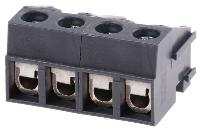 RS PRO PCB Terminal Strip, 4-Contact, 5mm Pitch, Through Hole Mount, 1-Row, Screw Termination
