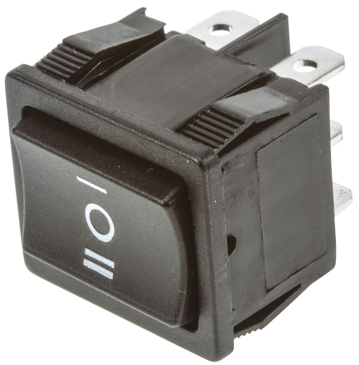 TE Connectivity DPDT, On-Off-On Rocker Switch Panel Mount