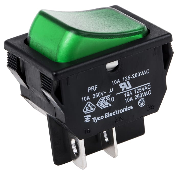 TE Connectivity Illuminated DPST, On-Off On-Off Rocker Switch Panel
