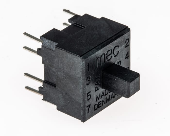 MEC Push Button Switch, Momentary, PCB, DPDT, 120V, IP54