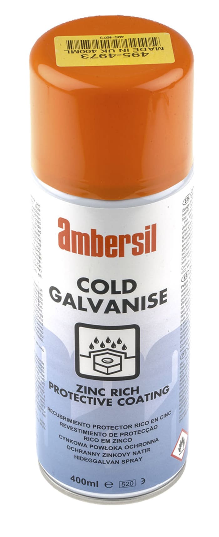 Ambersil Gri Çinko Sprey Boya 400ml Mat Finisaj, Korozyon Önleme İle Kullanım