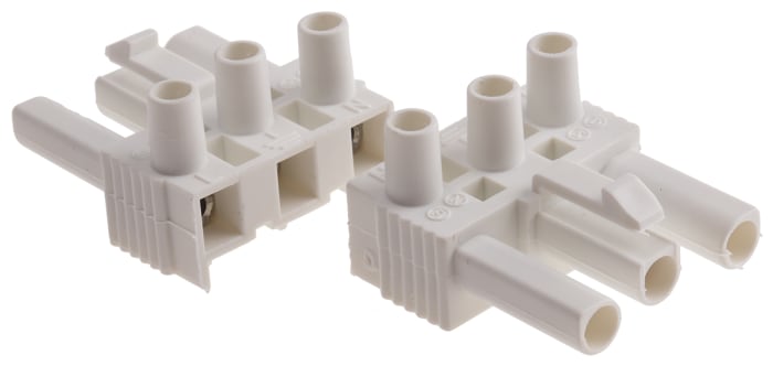RS PRO Non-Fused Terminal Block, 3-Way, 16A, 2.5 mm² Wire, Screw Down Termination