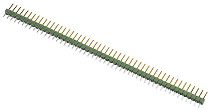 TE Connectivity AMPMODU MOD II Series Straight Through Hole Pin Header, 50 Contact(s), 2.54mm Pitch, 1 Row(s),