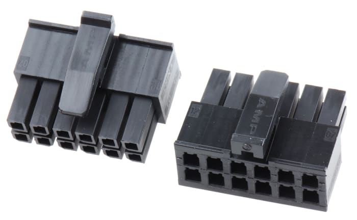 Carcasa de conector TE Connectivity 1-794617-2, Serie Micro MATE-N-LOK, paso: 3mm, 12 contactos, 2 filas, Recto,