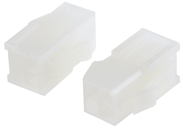 Boitier de connecteur Mâle, 4 contacts sur 2 rangs, pas 4.2mm, Droit, Montage panneau, série VAL-U-LOK
